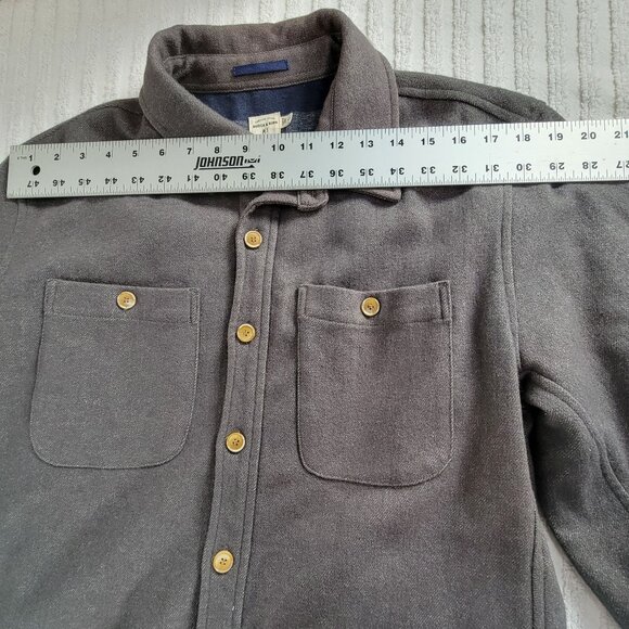 Bridge & Burn Mens Wool Blend Gray Long Sleeve Button-Up Shirt Large Casual - Picture 8 of 10
